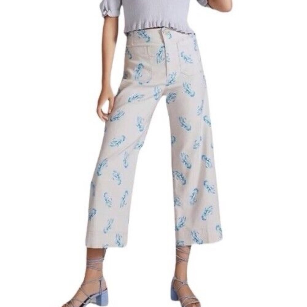 The Colette Cropped Wide-Leg Pants by Maeve VEUC